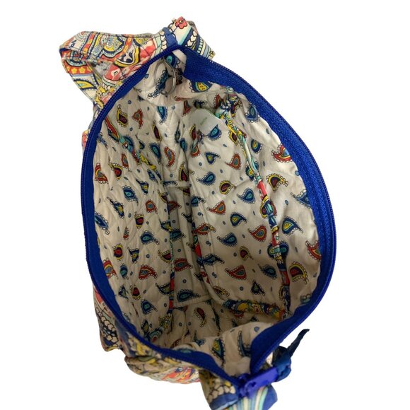 Boho Quilted Crossbody Bag Paisley Patchwork Adjustable Strap Cotton Purse - Picture 6 of 10